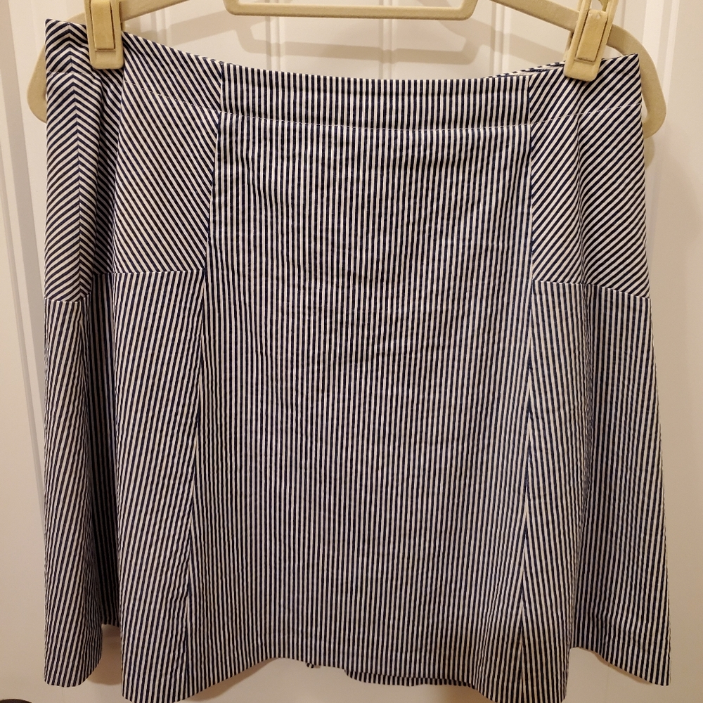 Seersucker Flare Skirt